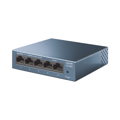 Switch de escritorio Gigabit de 5 puertos 10/100/1000Mbps, carcasa metálica