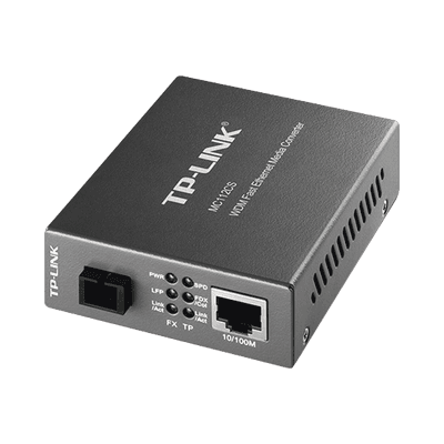 Convertidor Fibra Óptica WDM Monomodo / 1 puerto RJ45 10/100 Mbps / 1 puerto SC/UPC 100 Mbps /  Hasta 20 Km / Para su Funcionamiento Requiere el Modelo MC111CS / Plug and Play