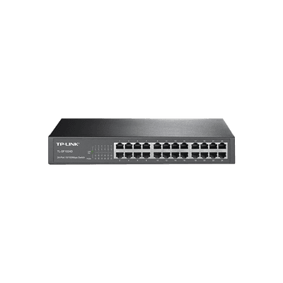 Switch no administrable de 24 puertos 10/100 Mbps para escritorio/rack