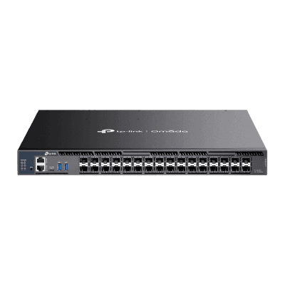 Switch Gestionado L3+ / 26 Puertos 10G SFP+ + 6 Puertos 10G/5G SFP28 / 820 Gbps Capacidad Conmutación / 410 Gbps Ancho Banda / Apilamiento 4 Unidades / Redundancia PSU / Montaje Rack