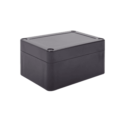 Gabinete Plástico Negro para Exterior (IP65) de 100 x 68 x 50 mm Cierre por Tornillos.