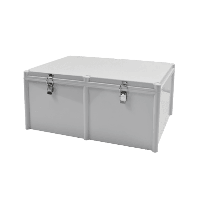 Gabinete Plástico para Exterior (IP65) de 560 X 380 x 265 mm Cierre por broche.
