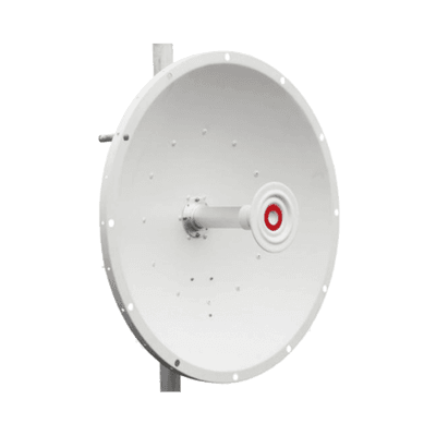 Antena direccional de 2ft, 5.1 a 7.1 GHz, Ganancia 30 dBi, Conectores RP-SMA Hembra, Polarización doble, incluye montaje para torre o mástil