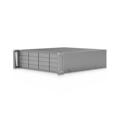 ENVR UniFi Enterprise con Soporte para hasta 210 Cámaras HD, 140 Cámaras 2K o 70 Cámaras 4K, con UniFi Protect & Access, 1 Puerto RJ45 10G, 2 Puertos SFP+ 10G y 16 Bahías para Discos Duros