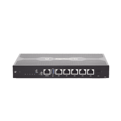 EdgeRouter 6 PoE pasivo 24 V, con 5 puertos 10/100/1000 Mbps + 1 puerto SFP, con funciones avanzadas de ruteo