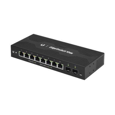 EdgeSwitch 10X Administrable de 8 Puertos Gigabit PoE Pasivo 24VDC + 2 Puertos SFP