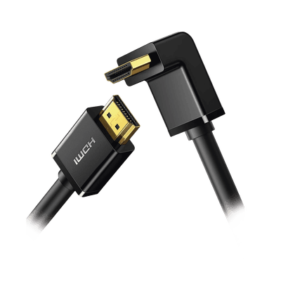 Cable HDMI 2.0 en Ángulo de 90° / 3 Metros (9.84 Pies) / 4K@60Hz / HDR / 3D / HEC (Canal Ethernet HDMI) / ARC (Canal de Retorno de Audio) / CEC / 32 Canales de Audio / HDCP 2.2 / Dolby Atmos / 18 Gbps / Blindaje Múltiple