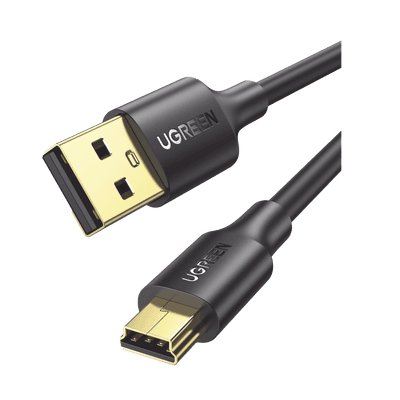 Cable USB-A 2.0 a Mini USB | 1m | Cable de Datos y Alimentación | 480Mps | Chip Inteligente | PVC | Para Discos Duros HDD o SSD, Go-Pro Hero, Mando de PS3, Cámaras Digitales, Reproductores MP3, MP4, etc.