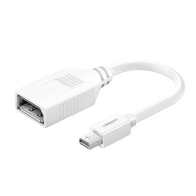 Cable Mini DP Macho a DP Hembra | Thunderbolt 2 | Version DP 1.2 | Soporta 4K*2K | Cable de 15 cm (5.91 Pulgadas) | Color Blanco.
