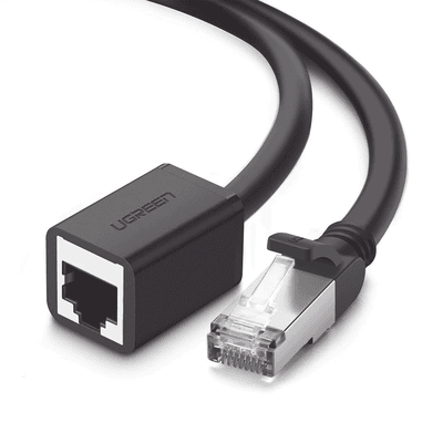 Cable de Extensión Cat6 RJ45 F/UTP / Macho a Hembra / 2 Metros (6.56 Pies) / Método de Conexión 568B / Velocidad de Transmisión 1000Mbps / Ancho de Banda del Canal 250MHz / Caja de Cobre / Negro
