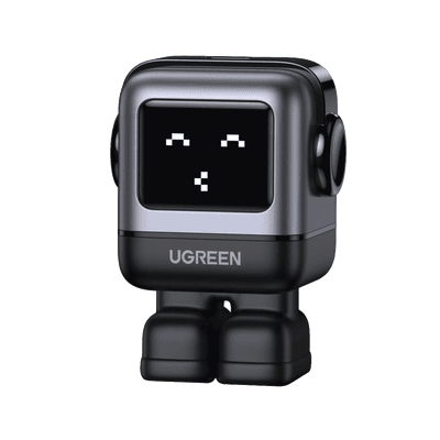 Cargador Mini GaNRobot 30W serie UNO | 1 USB-C de Carga Rápida | Tecnología GaN II | Multiprotocolo PD/QC/SCP/FCA | Carga Inteligente | Pantalla LED | Zapato Magnético Extraíble | Thermal Guard | Color Negro.