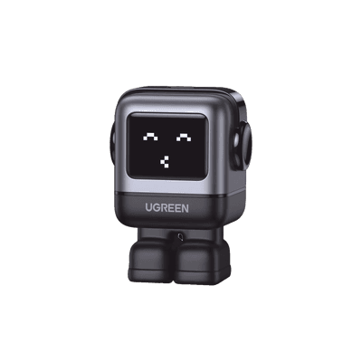 Cargador Mini GaNRobot 30W serie UNO | 1 USB-C de Carga Rápida | Tecnología GaN II | Multiprotocolo PD/QC/SCP/FCA | Carga Inteligente | Pantalla LED | Zapato Magnético Extraíble | Thermal Guard | Color Negro.