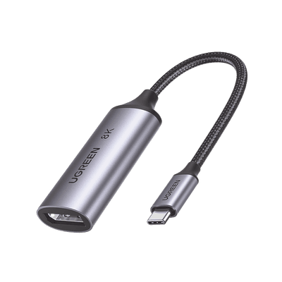 Cable Adaptador USB-C a DP 1.4 | 8K@60Hz | 4K@240Hz | Compatible con Thunderbolt 3 & 4 | HDR | eARC | DTS | Dolby | 3D | ALLM | VRR | Admite Multi-Stream (MST) | Longitud del Cable 10 cm (3.94 Pulgadas) | Caja de Aluminio