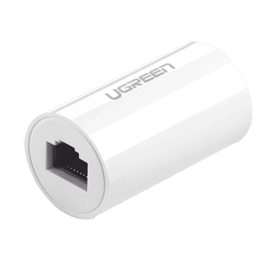Acoplador y Protector (Extensor de Cable Ethernet RJ45) | 1000Mbps | Compatibilidad con Cat7/Cat6/Cat5e | Compatible con POE | Ignífugo | ABS | Color Blanco