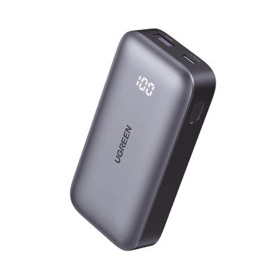 Mini Power Bank 30W  | 10 000 mAh |  2 Puertos PD3.0, USB C+A | Carga Rápida | Pantalla Digital | Compatible con iPhone 16 Pro Max/15/14, MacBook Air, iPad, Galaxy S24 Ultra, | Color Negro.