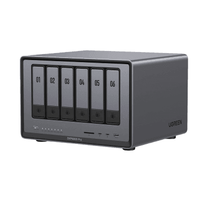 NAS UGREEN NASync DXP6800 Pro / Intel Core i5-1235U 10 Núcleos / 6 Bahías SATA + 2 M.2 NVMe / 2 Puertos Thunderbolt 4 / 2 Puertos 10GbE / 8K HDMI / PCIe 4.0 x4 / DDR5 Hasta 64GB / Compatibilidad Multiplataforma