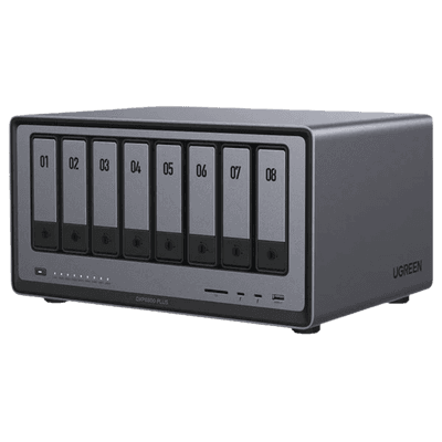 NAS UGREEN NASync DXP8800 Plus / Intel Core i5-1235U 10 Núcleos / 8 Bahías SATA + 2 M.2 NVMe / 2 Puertos 10GbE / Thunderbolt 4 / HDMI 8K / DDR5 Expandible 64GB / PCIe 4.0 x4