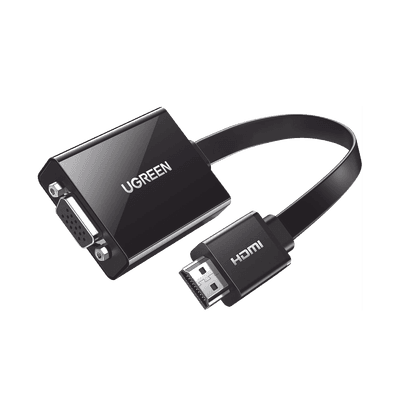Adaptador HDMI a VGA / Resolución 1080P / Audio 3.5mm / Con Puerto Micro USB para Alimentación / Plug & Play / No Requiere Controlador / ABS / Flexible y Duradero