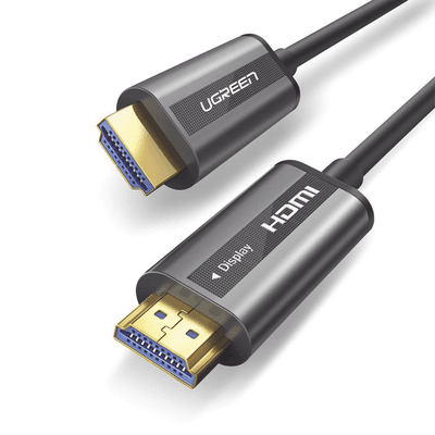 Cable HDMI de 15 Metros (49.21 Pies) por Fibra Óptica 4K@60Hz | Fibra de 4 Núcleos + Cobre EstaÑado de 7 Núcleos | Compatible con HDMI 2.0 | Alta Velocidad 18 Gbps | 3D | HDR | Carcasa de Zinc | Premium | 2 AÑos de GarantÍa