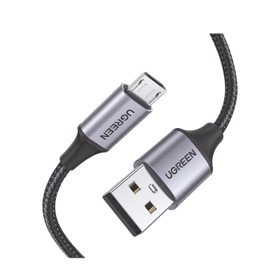 Cable USB-A a Micro USB | 1 Metro (3.28 Pies) | Carga Rápida | QC 3.0/2.0 | FPC | AFC | Transferencia de Datos de 480 Mbps | Recarga hasta 18W | Protección Integrada | Caja de Aluminio | Nylon Trenzado | Color Negro