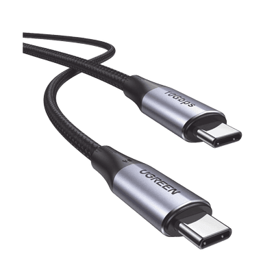 Cable USB-C a USB-C 3.2 Thunderbolt | 1 Metro | 240W | 10 Gbps | 480 Mbps | Soporta Video 4K@60Hz| Chip E-Market Inteligente | Carcasa de Aluminio | Nylon Trenzado | Blindaje de 4 capas.