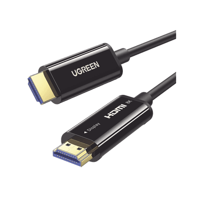 Cable HDMI de 10 Metros (32.81 Pies) por Fibra Óptica 8K@60Hz / Fibra de 4 Núcleos + Cobre Estañado de 7 Núcleos / Compatible con HDMI 2.1 / Alta Velocidad 18 Gbps / 3D / HDR / Caja de Aleación Zinc / Premium