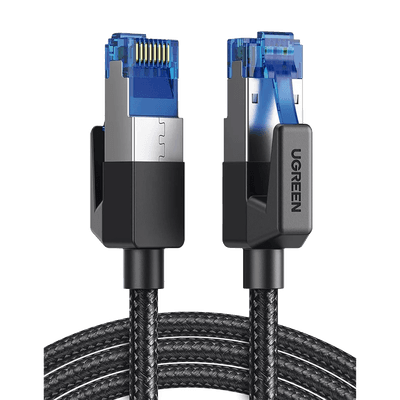 Cable Ethernet Cat8 CLASS F/FTP Redondo con Malla de Nylon 1 Metro (3.28 Pies)