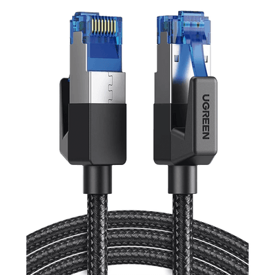 Cable Ethernet Cat8 CLASS F/FTP Redondo con Malla de Nylon 2 Metros (6.56 Pies)