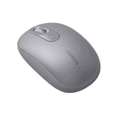 Mouse Inalámbrico 2.4G 800/1200/1600/2400 DPI | Función de 3 botones | Alcance 10m | Silencioso |  Ergonómico | Anti-caída y Anti-interferencias | Batería Alcalina AA incluida  | Color Grey.