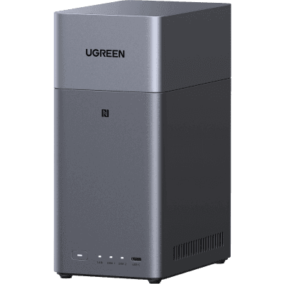 NAS UGREEN NASync DH2300 / Procesador RK3576 / 4GB  / 32GB eMMC / 2 Bahías SATA / JBOD-Basic-RAID 0-RAID 1 / Puerto HDMI 4K / 1 GbE / USB 3.2 Gen 1 Type-C / Detección NFC