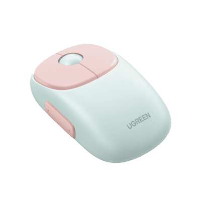 Mouse Inalámbrico FUN | Recargable| 2.4G & Bluetooth | 4 Niveles de DPI | Silencioso | Ergonómico | 5 Botones | Compatible con Windows, macOS 10.5, Android iOS Linux y Chrome OS | Color Rosa.