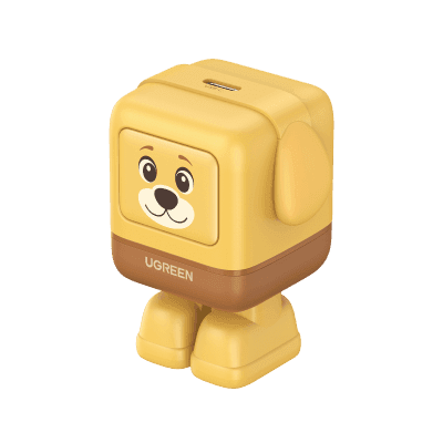 Cargador UNO Animal Puppy 30W GaN / Diseño Canino / USB-C / Compacto 34x34.9x44.4 mm (1.34x1.37x1.75 in) / Multi-Voltaje 5V-20V / Protección Avanzada