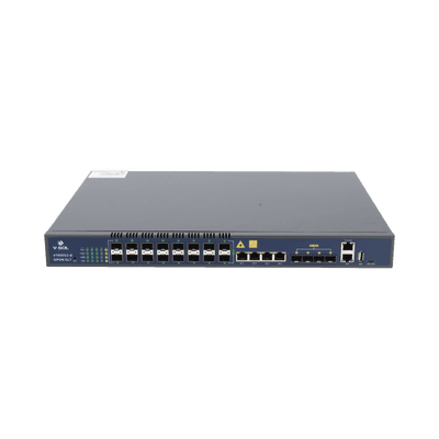OLT de 16 puertos GPON con 8 puertos Uplink (4 puertos Gigabit Ethernet + 4 puertos SFP / puertos SFP+) hasta 2,048 ONUs