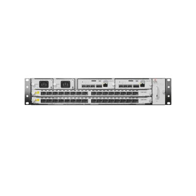 OLT Modular tipo Chasis GPON/XGS-PON Combo,1 Tarjeta de Servicio de 16 Puertos GPON, 2 Ranuras, 1 Fuente de Alimentación AC, 2 UR