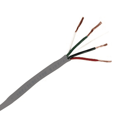 Bobina de 305 Metros (1000 Pies) / Cable de Cobre / 4 X 18 AWG / Tipo Alarmas UL / Para Interior / Color Gris / Para Aplicaciones de Alarmas de Intrusión / Interfonos / TV Porteros / y Multi-Propósito / Hecho en México
