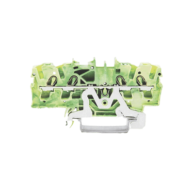 Borna de Tierra / 4 Conductores / 2.5 mm² / Push-in CAGE CLAMP® / Aplicaciones Ex e II / Marcaje Lateral y Central / Carril DIN 35 x 15 y 35 x 7.5 / Verde-Amarillo