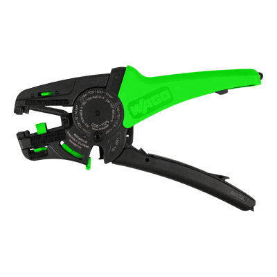 Pelacable Manual / Quickstrip Vario / Capacidad 0.03-16 mm² / Ajuste Automático Sección / Función Corte / Pelado Parcial / Cuchilla Reemplazable / Verde-Negro