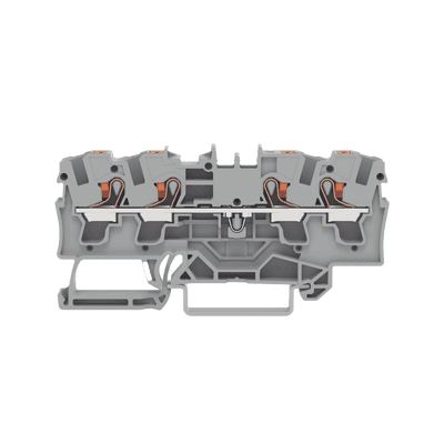 Borna de Paso / 4 Conductores / Push-in CAGE CLAMP® / 4 mm² / 32 A / 800 V / Carril DIN / ATEX IECEx / Prueba Ø4 mm