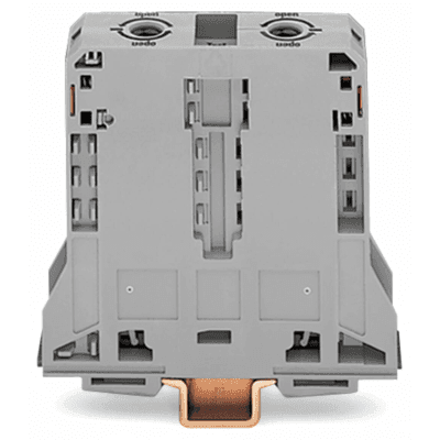 Borna de Paso para Corrientes Elevadas, 95 mm², POWER CAGE CLAMP, 2 Puntos de Conexión, 232 A, 1000 V, Montaje Carril DIN 35x15, Gris