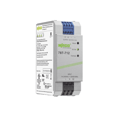 Fuente de Alimentación / ECO / Monofásico / 24V DC / 2.5A / 60W / SELV-PELV / CAGE CLAMP® / Carril DIN