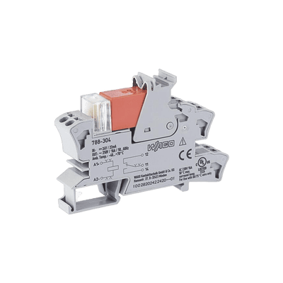 Módulo con Relé / 24 VCC / 16 A / 1 Inversor / Push-in CAGE CLAMP® / LED Rojo / IP20 / Montaje Carril DIN