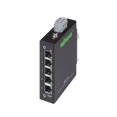 Switch Industrial ECO / 5 Puertos 100Base-TX / 10/100 Mbps Auto-Negotiation / Auto-MDI/MDI-X / Alimentación 18-30 VDC / IP30 / Montaje DIN-35