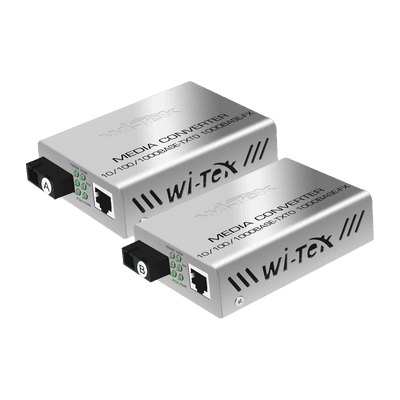 Convertidor de medios / Hasta 25 Km / 1 puerto SC/UPC 1000Mbps / 1 puerto RJ45 1000Mbps / WL: Tx 1310nm - Rx 1550nm / incluye 2 piezas A y B