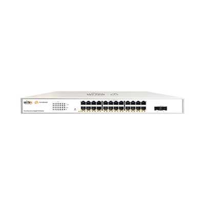 Switch Administrable PoE  / 24 puertos PoE af/at Gigabit /  2 x SFP Gigabit / Administración Cloud Gratuita / Presupuesto 370 W