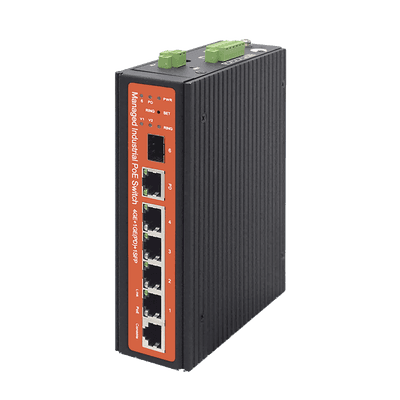 Switch industrial de 4 puertos Gigabit PoE (pasivo 24V / 802.3af/at/bt)