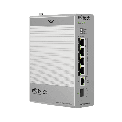 Switch Industrial PoE / 4 Puertos Gigabit PoE++ (802.3bt) 90W / 1 Puerto Gigabit + 1 SFP / Fanless / DIN-Rail / -30°C a 65°C / Presupuesto PoE 55W-300W
