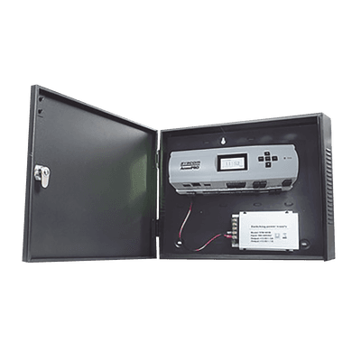 Controlador de Acceso / 4 Puertas / Biometría Integrada / 3,000 Huellas / Compatible con Sistemas de Elevadores (10 Pisos) / Incluye Gabinete y Fuente de Alimentación 12Vcc/5A
