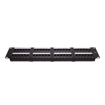 Panel de Parcheo de Impacto (110) UTP de 48 Puertos Cat6, 19 Pulgadas (48.26 cm), 2U, con Barra para Organizar Cable