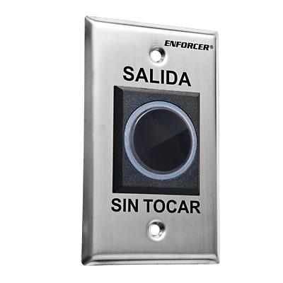 Botón de Salida sin Contacto / Sensor IR / Iluminado / Normalmente Abierto y Cerrado / Distancia Ajustable de Detección /  Rele Ajustable de 0.5 a 30 Segundos / Uso Interior