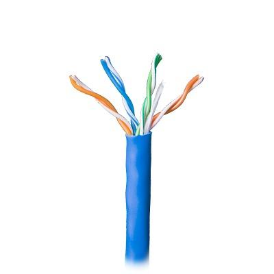 Bobina de 305 Metros (1000 Pies) Cable Par Trenzado Nivel 5 (CAT 5e) / CMR / Color Azul / 4 Pares de Conductores Sólidos de Cobre AWG 24 / Para Aplicaciones de CCTV, Redes de Datos, IP Megapixel, Control RS485